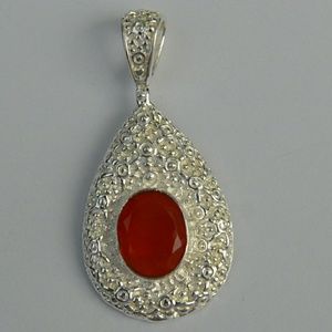 Handcrafted 925 Silver Pendent with Original Stone